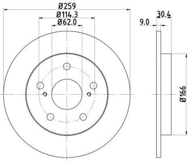 Тормозной диск задний невентилируемый HELLA 8DD 355 118-981