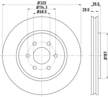 Тормозной диск передний вентилируемый HELLA 8DD 355 119-001