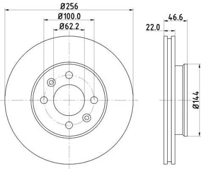 Тормозной диск передний вентилируемый HELLA 8DD 355 119-011