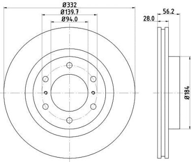 Диск тормозной HELLA 8DD 355 119-081