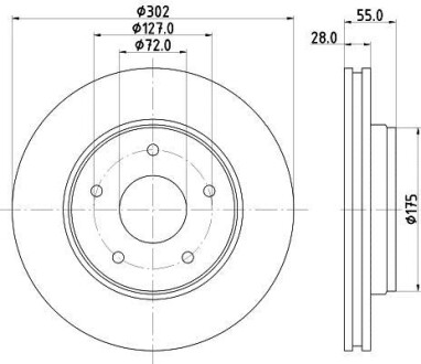 Тормозной диск передний вентилируемый HELLA 8DD 355 119-191