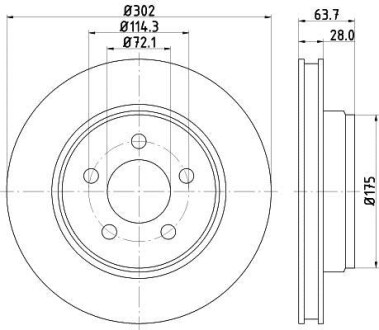 Тормозной диск передний вентилируемый HELLA 8DD 355 119-241