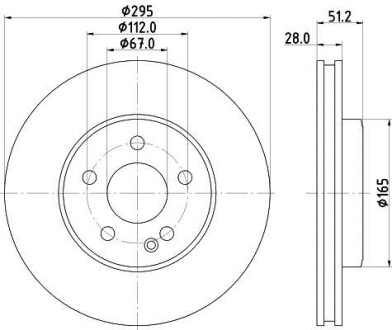 Тормозной диск передний вентилируемый HELLA 8DD 355 119-591