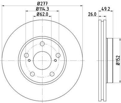 Тормозной диск передний вентилируемый HELLA 8DD 355 119-661