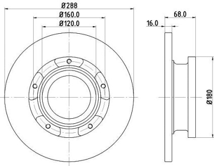 Тормозной диск задний невентилируемый HELLA 8DD 355 120-181