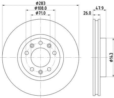 Тормозной диск передний вентилируемый HELLA 8DD 355 120-481