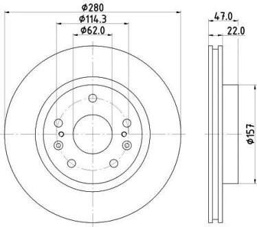Тормозной диск передний вентилируемый HELLA 8DD 355 120-521