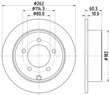 Тормозной диск задний невентилируемый HELLA 8DD 355 120-561