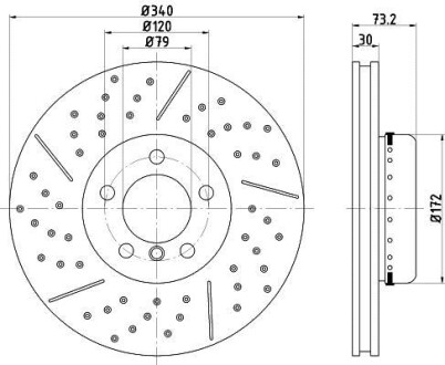 Диск тормозной HELLA 8DD 355 120-821