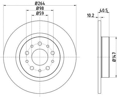 Диск тормозной HELLA 8DD 355 120-931