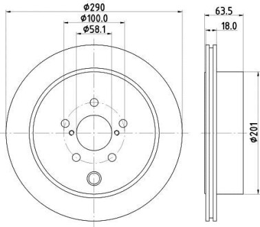 Тормозной диск задний вентилируемый HELLA 8DD 355 122-281