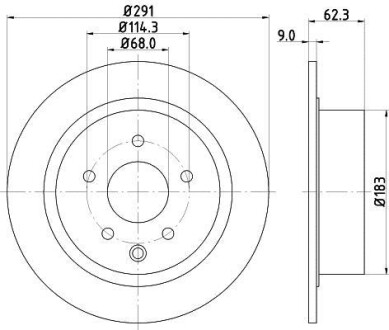 Тормозной диск задний невентилируемый HELLA 8DD 355 122-421