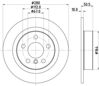 Тормозной диск задний невентилируемый HELLA 8DD 355 122-661