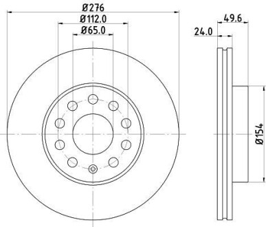 Диск тормозной HELLA 8DD 355 122-721