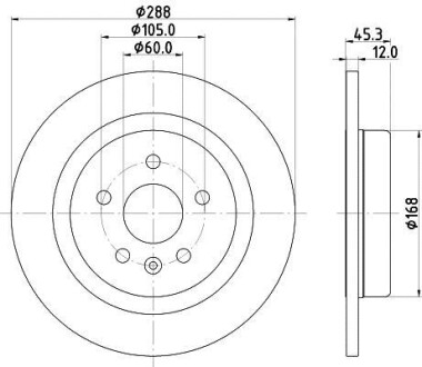 Тормозной диск задний невентилируемый HELLA 8DD 355 122-741