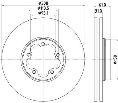 Диск тормозной HELLA 8DD 355 122-801