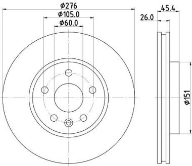 Тормозной диск передний вентилируемый HELLA 8DD 355 122-841