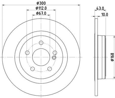 Тормозной диск задний невентилируемый HELLA 8DD 355 122-871