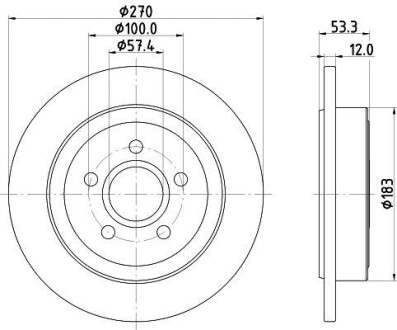 Тормозной диск задний невентилируемый HELLA 8DD 355 122-941