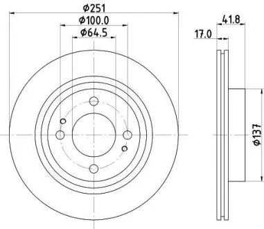 Тормозной диск передний вентилируемый HELLA 8DD 355 122-991
