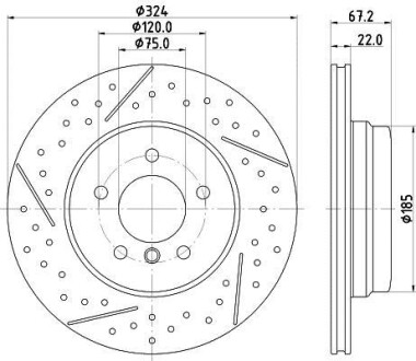 Диск тормозной HELLA 8DD 355 123-031