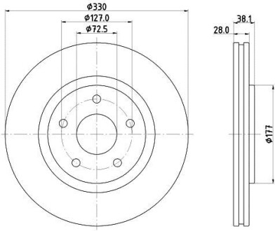 Диск тормозной HELLA 8DD 355 123-151