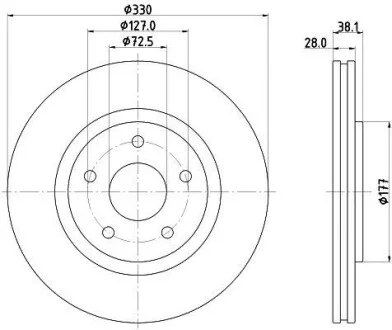 Диск тормозной HELLA 8DD 355 123-151