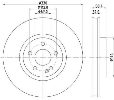 Диск тормозной HELLA 8DD 355 123-501