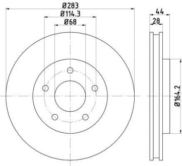 Тормозной диск задний невентилируемый HELLA 8DD 355 125-071