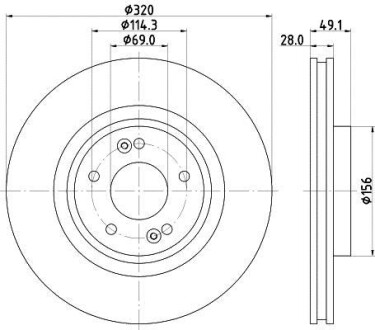 Диск тормозной HELLA 8DD 355 125-121