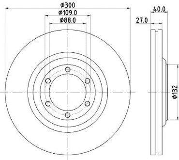 Тормозной диск передний вентилируемый HELLA 8DD 355 125-231