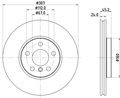 Диск тормозной HELLA 8DD 355 125-351