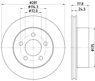 Тормозной диск передний вентилируемый HELLA 8DD 355 125-371