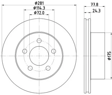 Тормозной диск передний вентилируемый HELLA 8DD 355 125-371