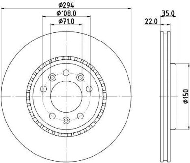 Тормозной диск HELLA 8DD 355 125-401