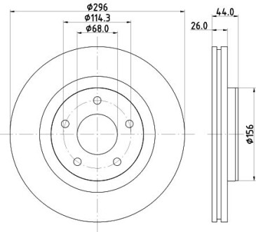 Тормозной диск передний вентилируемый HELLA 8DD 355 125-521