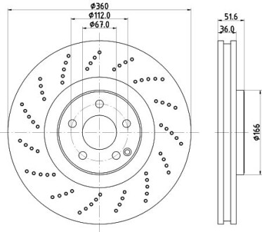 Диск тормозной HELLA 8DD 355 126-341