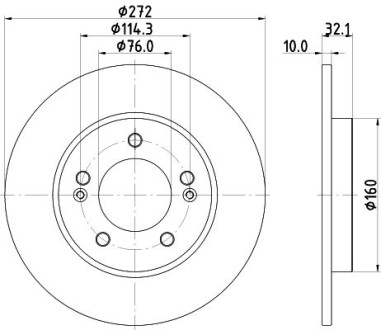 Тормозной диск задний невентилируемый HELLA 8DD 355 126-501