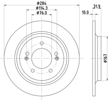 Тормозной диск задний невентилируемый HELLA 8DD 355 126-651