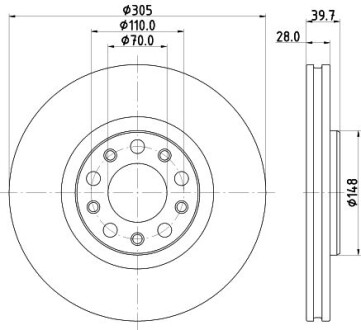 Тормозной диск HELLA 8DD 355 126-731