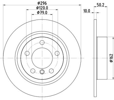 Тормозной диск задний невентилируемый HELLA 8DD 355 126-741