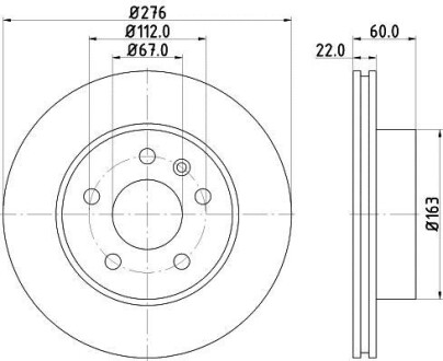 Тормозной диск передний вентилируемый HELLA 8DD 355 127-231