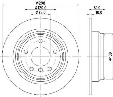 Тормозной диск задний невентилируемый HELLA 8DD 355 127-271