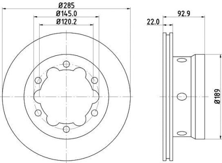 Тормозной диск задний вентилируемый HELLA 8DD 355 127-351