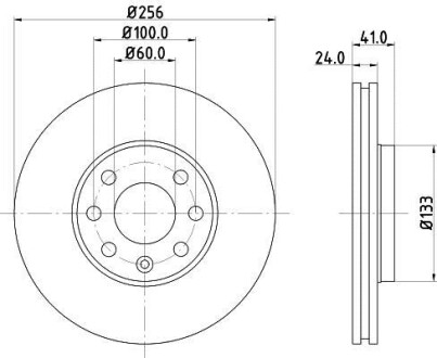 Тормозной диск передний вентилируемый HELLA 8DD 355 127-371