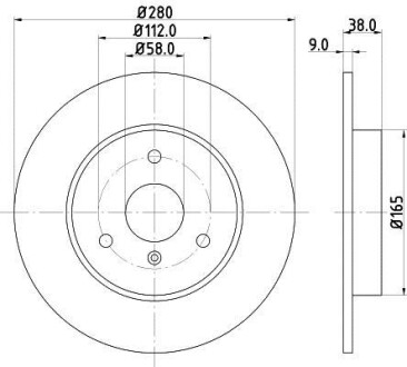 Тормозной диск передний невентилируемый HELLA 8DD 355 127-411