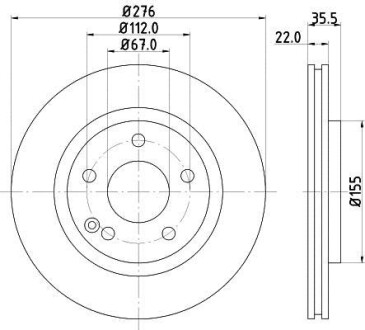 Диск тормозной HELLA 8DD 355 127-491