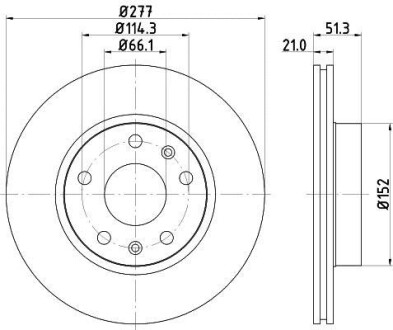 Тормозной диск передний вентилируемый HELLA 8DD 355 127-781