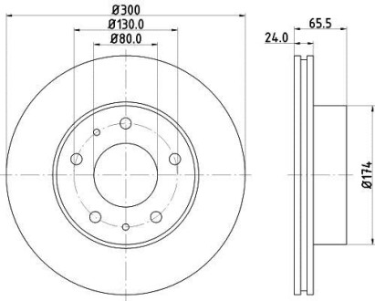 Тормозной диск передний вентилируемый HELLA 8DD 355 127-821