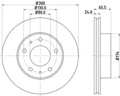 Тормозной диск передний вентилируемый HELLA 8DD 355 127-821